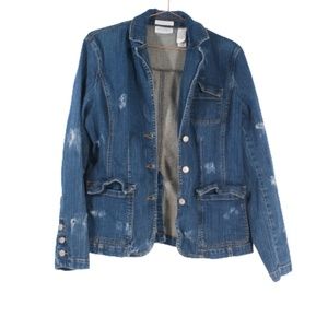 Liz Claiborne Women's Denim Jacket Sz 6 Dk Wash